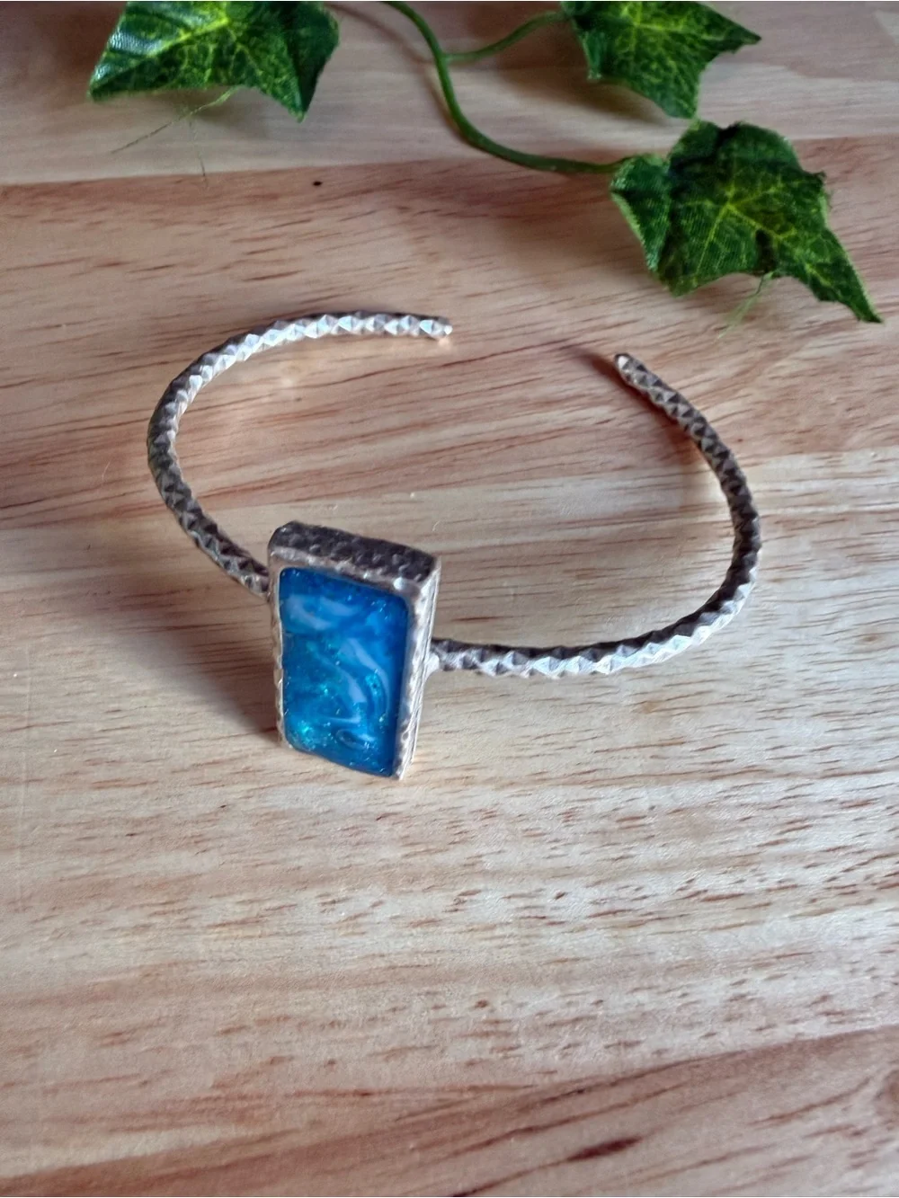 Handmade Ocean Blue Jewelry Set | Matching Statement Ring & Cuff | Coastal Boho